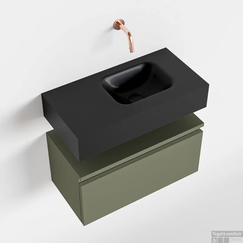 Aanbieding MONDIAZ ANDOR 60cm toiletmeubel army. LEX 60cm wastafel urban rechts geen kraangat