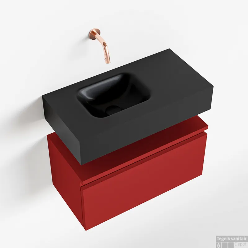 Gratis Retour MONDIAZ ANDOR 60cm toiletmeubel fire. LEX 60cm wastafel urban links geen kraangat