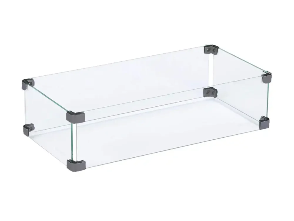 Glasombouw Rechthoek 50 x 25 cm | Geschikt voor Inbouwbrander | Zwart gecoat Finale Uitverkoop
