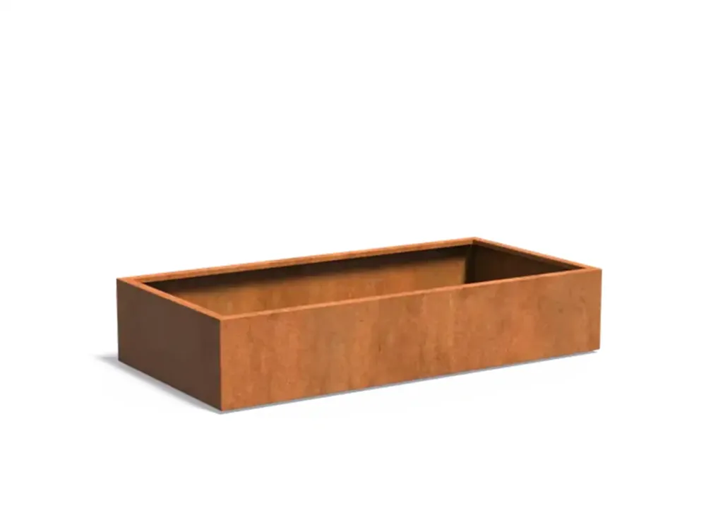Betaalbaar Adezz Carrez Cortenstaal Plantenbak Rechthoek 200 x 100 x 40 cm - met bodem