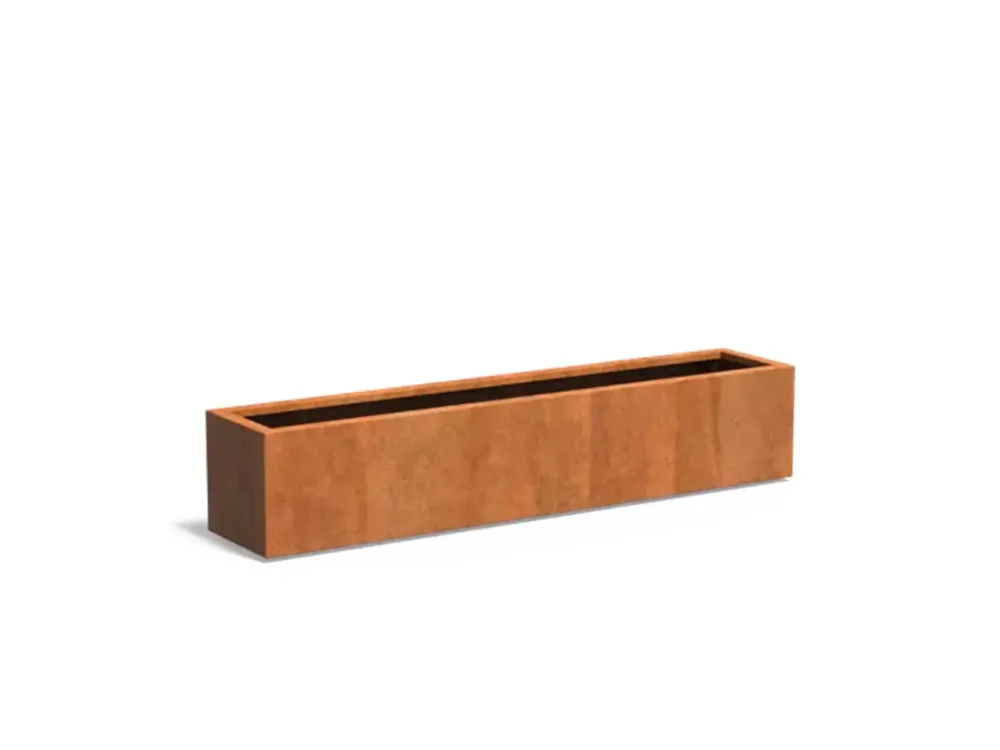 Snelle Levering Adezz Carrez Cortenstaal Plantenbak Rechthoek 200 x 40 x 40 cm - met bodem