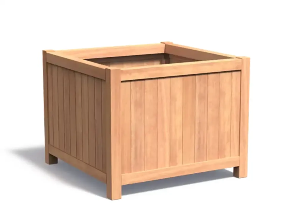 Weekendaanbieding Adezz Valencia Hardhout Plantenbak Vierkant met poten 120 x 120 x 95 cm met bodem