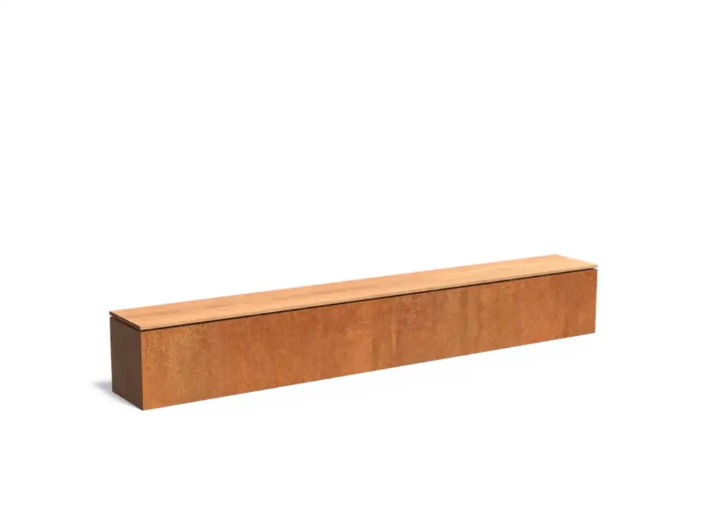 Actieprijs Adezz Sokkel met zitting van cortenstaal 300 x 40 x 43 cm