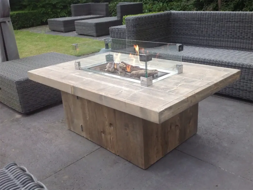 Nieuw Adeqo Steigerhout Vuurtafel Verona (rechthoek)