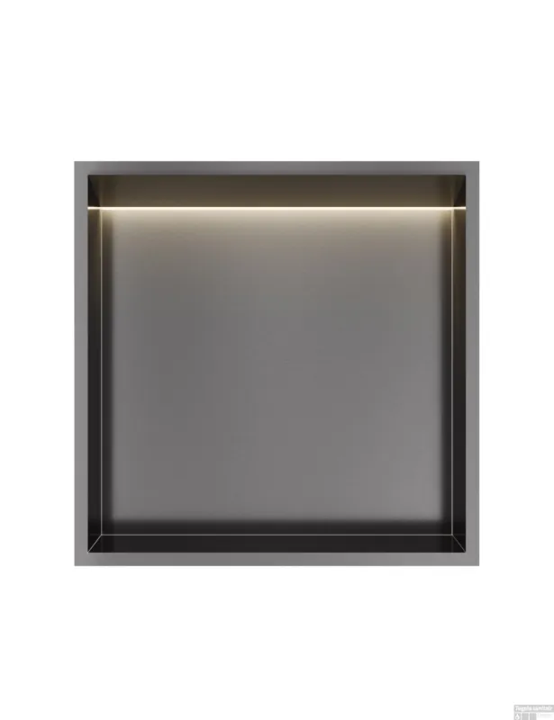 Aanbieding Hotbath &MORE Inbouwnis 30x30x10cm met LED IP44 Geborsteld Gunmetal PVD