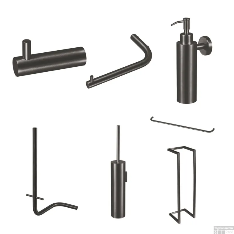 Accessoireset Qisani Flow Compleet Geborsteld Gun Metal Dagaanbieding