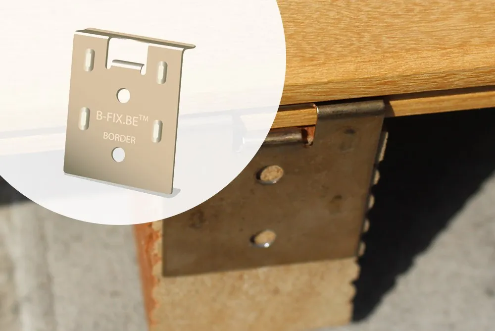 Tijdelijk Beschikbaar B-fix Rand clips RVS voor blinde bevestiging Terrasplanken - Start clips