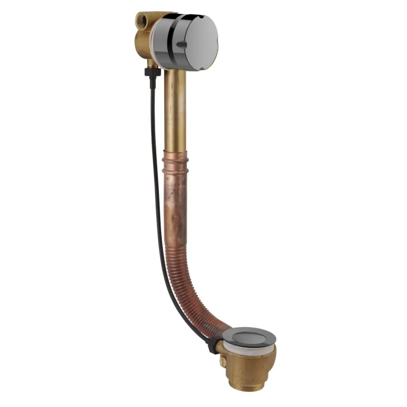 Badafvoer met Vulcombinatie Salenzi Giro Gegalvaniseerd Messing Zwart Chroom ø48 mm Direct Verzonden