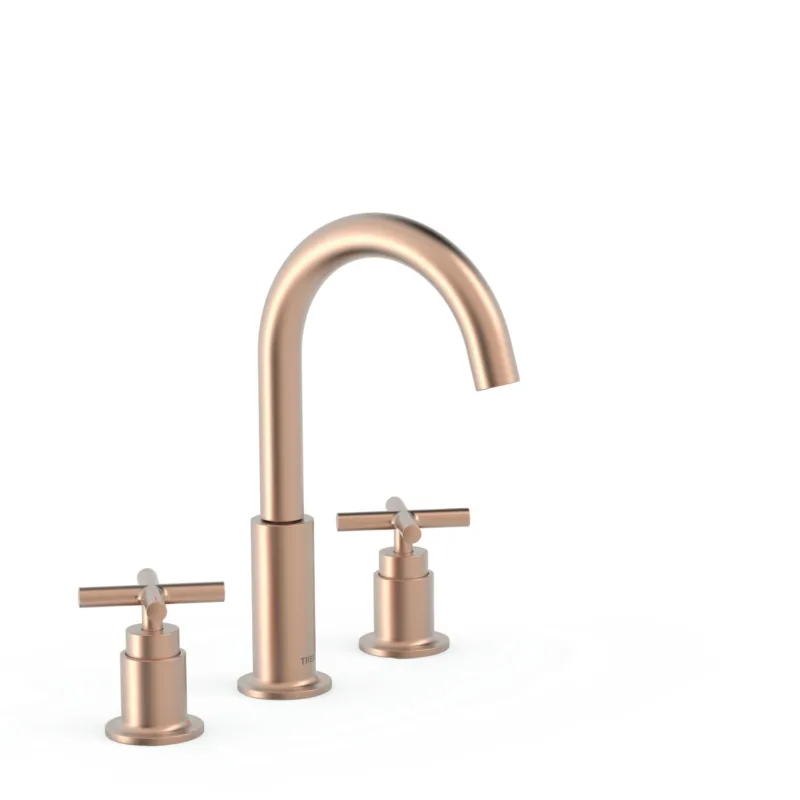 Wastafelmengkraan Tres Mont Blanc 3-Gats Met Twee Grepen Mat Roze Goud Express Levering