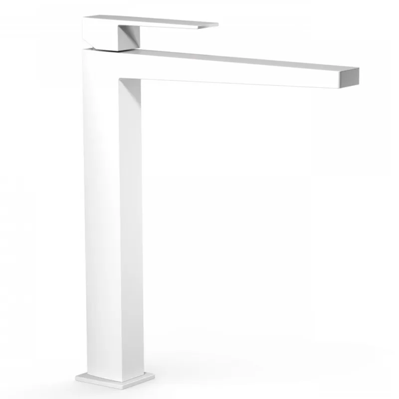 Wastafelmengkraan Tres Slim Exclusive Vierkant met Hendel Hoog Mat Wit Koop Vandaag