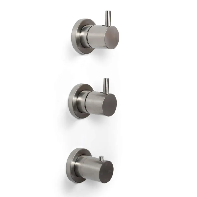 Merkproduct Inbouw Douchekraan Bongio Squandra Thermostatisch met 2 Stopkranen en Installatiebrug RVS