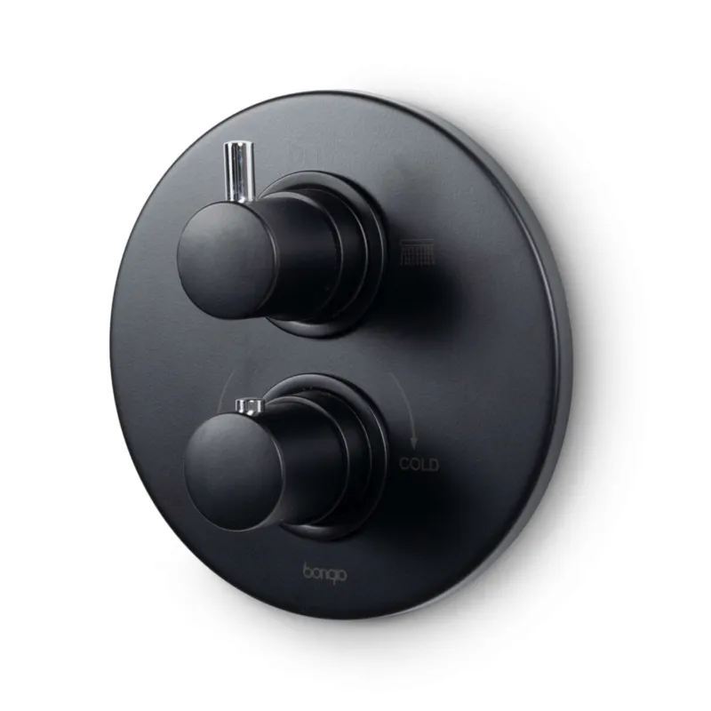 Inbouw Douchekraan Bongio Squadra Thermostatisch met 2-Weg Mechanisch Omstel Mat Zwart Goedkoop