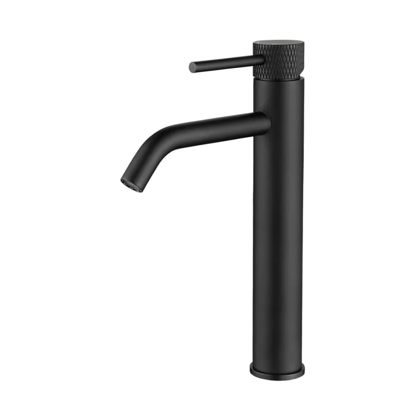 Hete Deal Wastafelkraan Wiesbaden Ribbd Opbouw XL Hoge Uitloop Mat Zwart