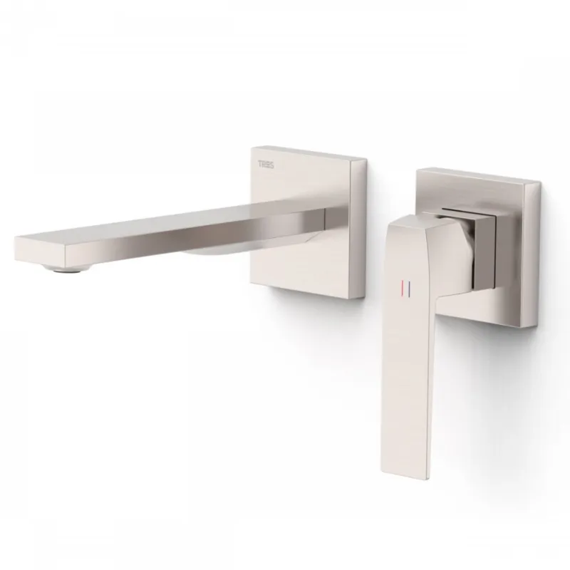 Wastafelmengkraan Inbouw Tres Slim Exclusive 2 Delen Rechte Uitloop en Hendel RVS Shop Nu