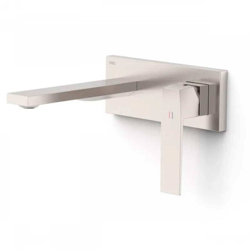 Wastafelmengkraan Inbouw Tres Slim Exclusive Rechte Uitloop en Hendel RVS Gratis Retour