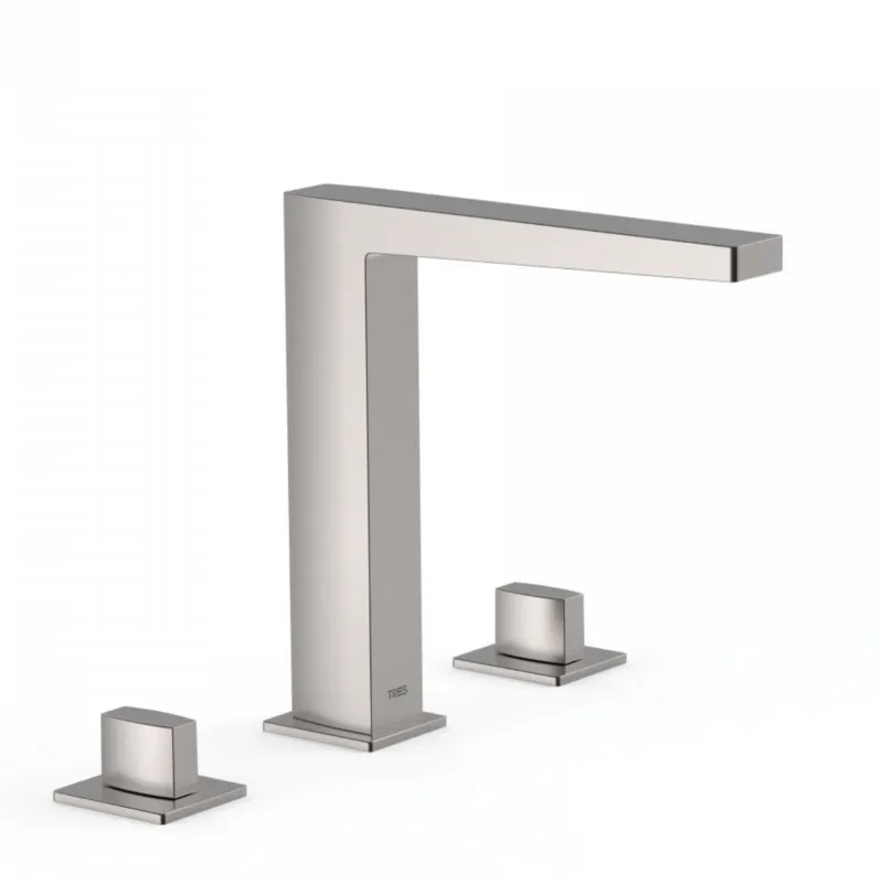 Wastafelmengkraan Tres Slim Exclusive 3-Gats met 2 Knoppen RVS Gecertificeerd