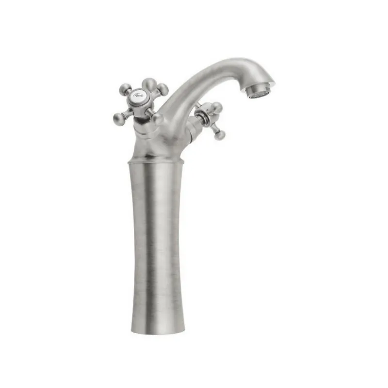 Wastafelmengkraan Sapho Antea 2-knop Gebogen Hoog 24.5 cm Geborsteld Nikkel (incl. pop-up waste) Goedkoop