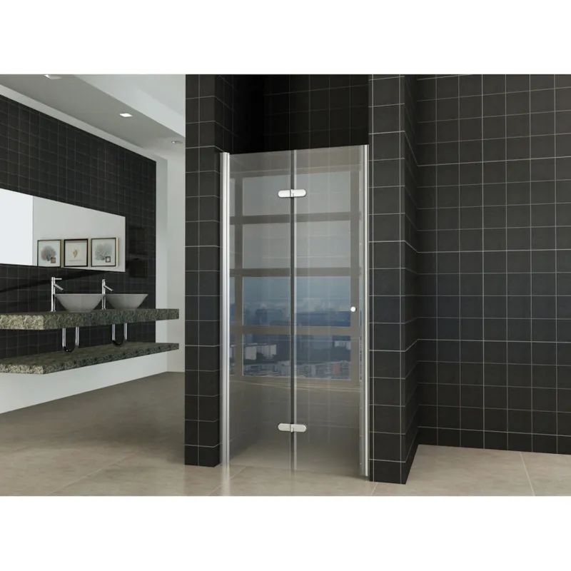 Wiesbaden vouwbare nisdeur 1000x2020 links 8mm NANO glas Gratis Retour