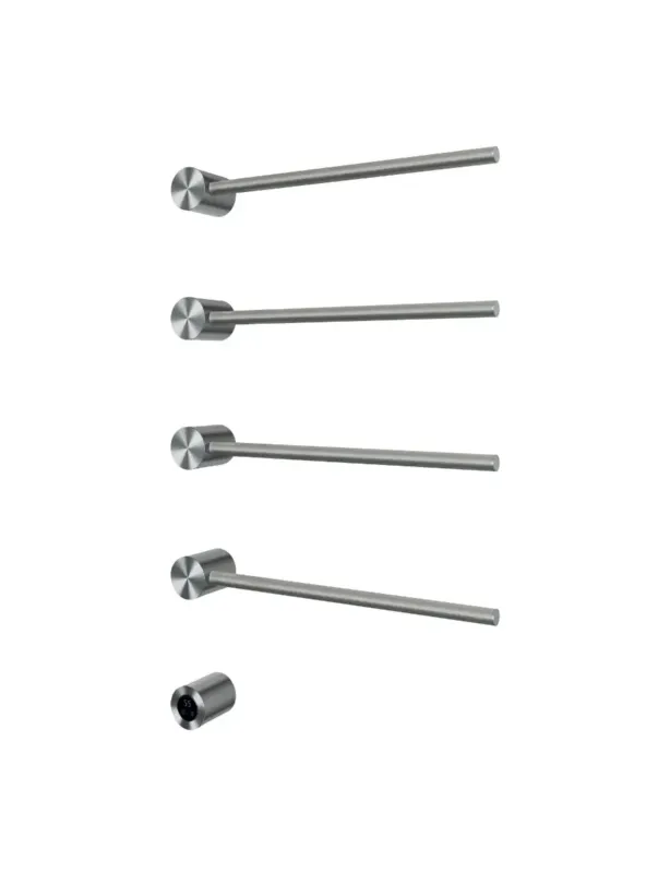 Seizoensaanbieding Hotbath Round radiator met 4 rails 50cm met aparte schakelaar en excl. inbouwelement geborsteld nikkel