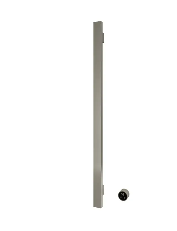 Veilige Betaling Hotbath Square verticale radiator met 1 rail 135cm met geintegreerde schakelaar en excl. inbouwelement geborsteld nikkel