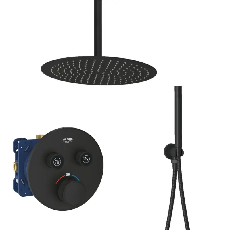 Bestseller Grohe Grohtherm Smartcontrol inbouw regendouche met 30cm hoofddouche en plafondarm zwart mat