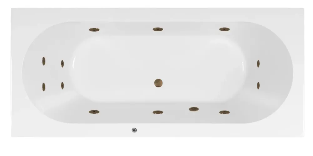 Gratis Retour Lambini Designs Round bubbelbad 170x75cm elektronisch met 6+4+2 hydrojets rose goud