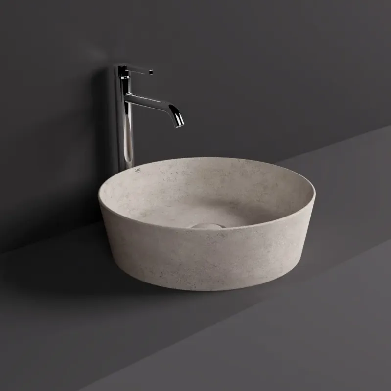 Rak Skin ronde waskom 42cm beige beton Gecertificeerd
