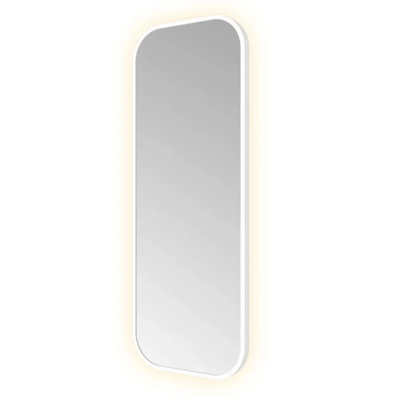 Gecertificeerd Hotbath &More Soft Square rechthoekige spiegel 30x80cm wit mat
