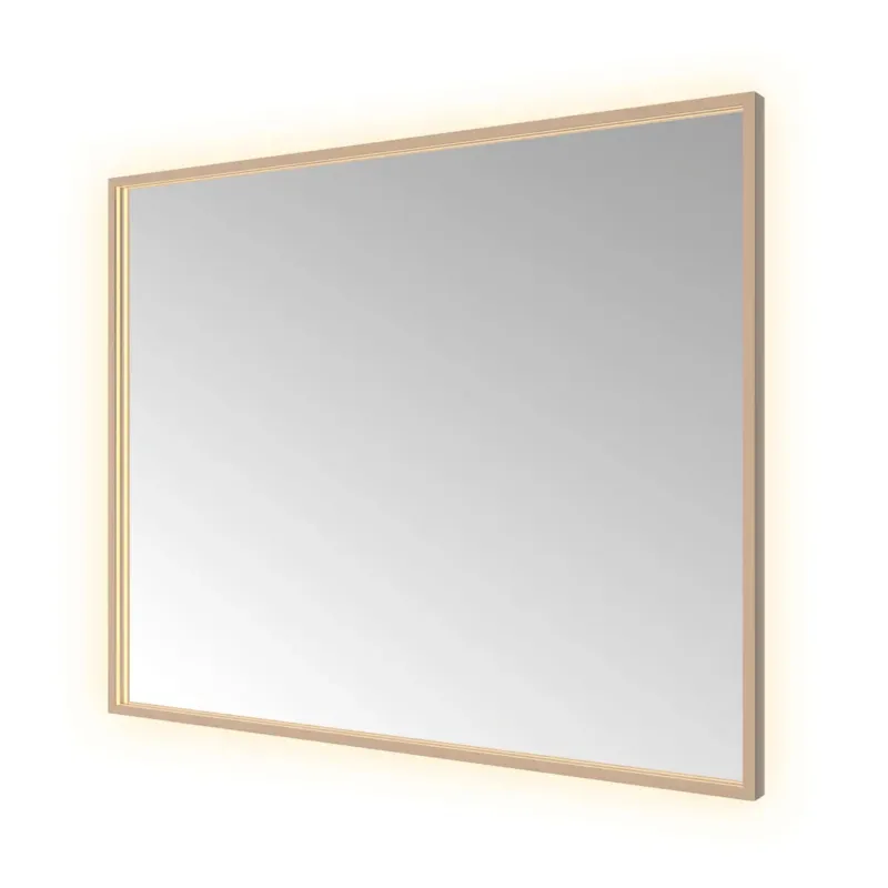 Voordeelprijs Hotbath &More Square rechthoekige spiegel 100x80cm geborsteld koper PVD