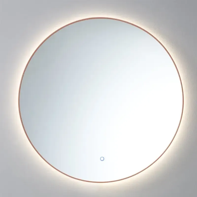 Lambini Designs Rodo ronde spiegel 100cm met spiegelverwarming en indirecte dimbare verlichting brons Lage Prijs