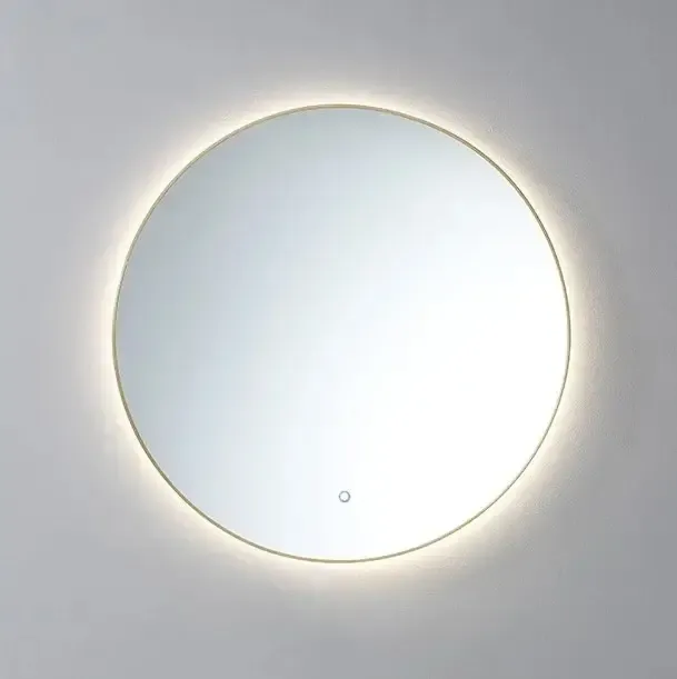 Lambini Designs Rodo ronde spiegel 60cm met spiegelverwarming en indirecte dimbare verlichting messing geborsteld Op = Op