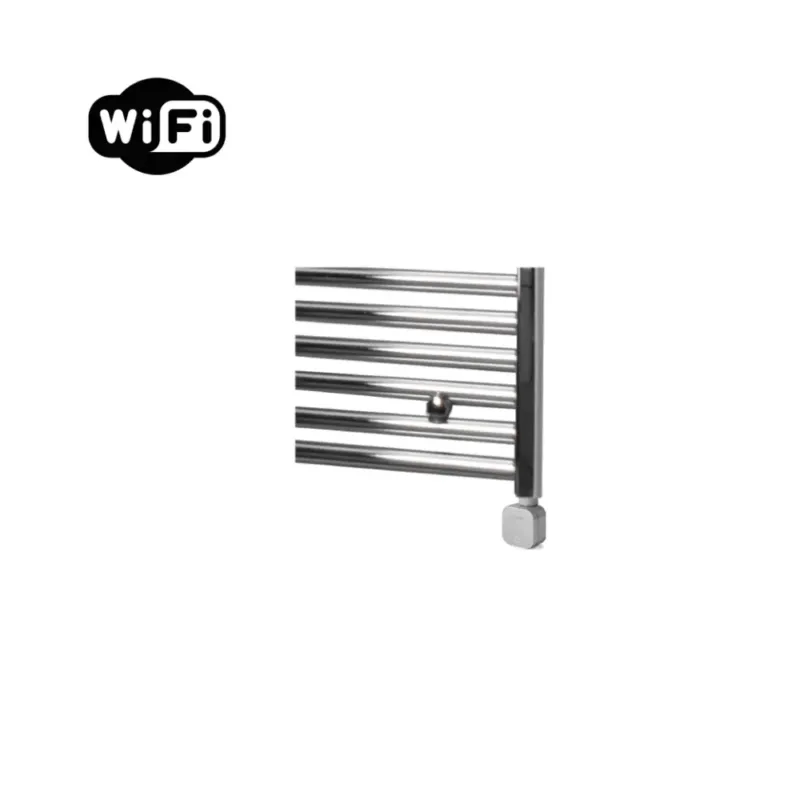 Finale Uitverkoop Sanicare Carini elektrische Wifi radiator 172x45cm chroom met thermostaat zilver rechtsonder