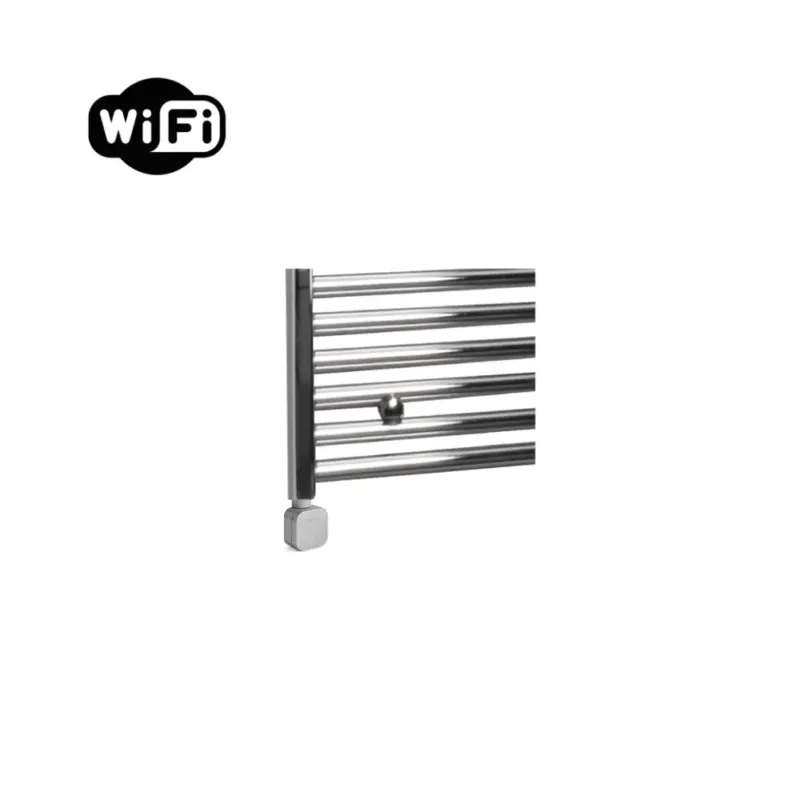 Exclusieve Aanbieding Sanicare Carini elektrische Wifi radiator 172x45cm chroom met thermostaat zilver linksonder