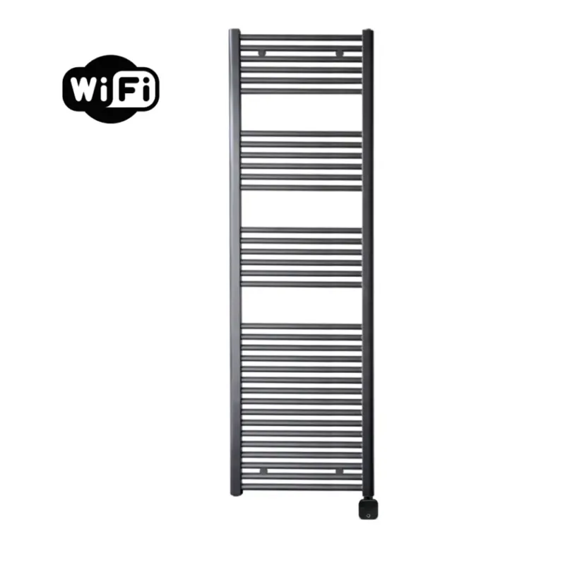 Alleen Vandaag Sanicare Carini elektrische Wifi radiator 172x45cm wit met thermostaat zwart linksonder