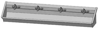 Gecertificeerd Intersan Sanilav muurwastrog m. 1-greeps mengkraan 240cm 4-personen RVS