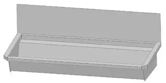Intersan Sanilav muurwastrog z. kraan (z. leiding) 120cm 2-personen RVS Rechtstreeks Van De Fabrikant