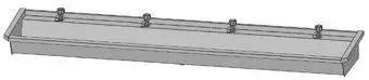Alleen Vandaag Intersan Sanilav muurwastrog m. wastafelkraan m. 1/4 draaiknop m. verlengde uitloop 300cm 5-personen RVS