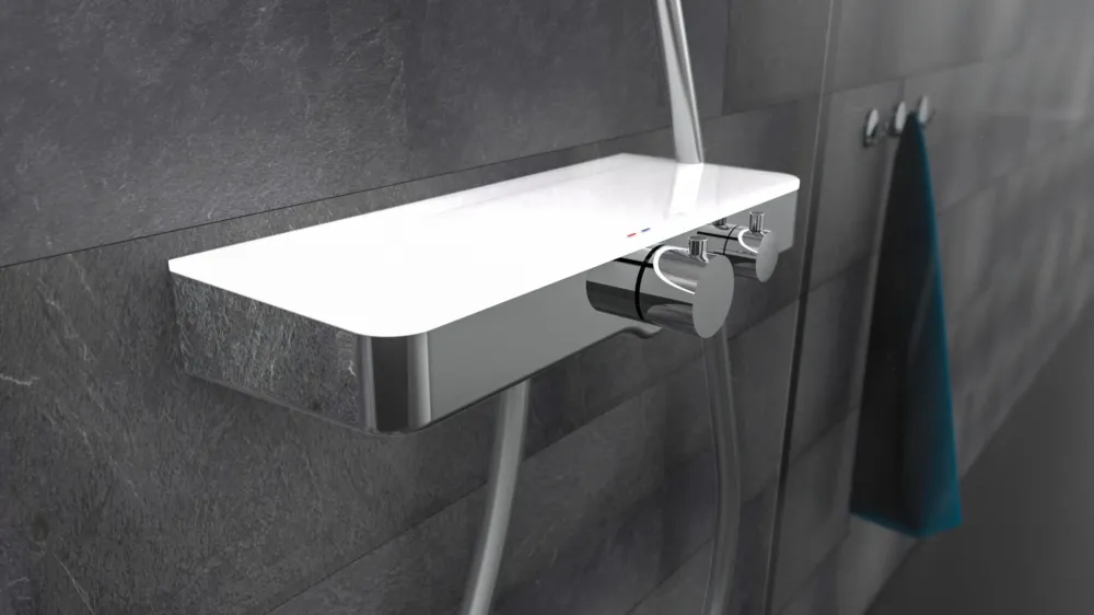 Bestseller Schutte Ocean thermostatische douchekraan met planchet chroom/wit