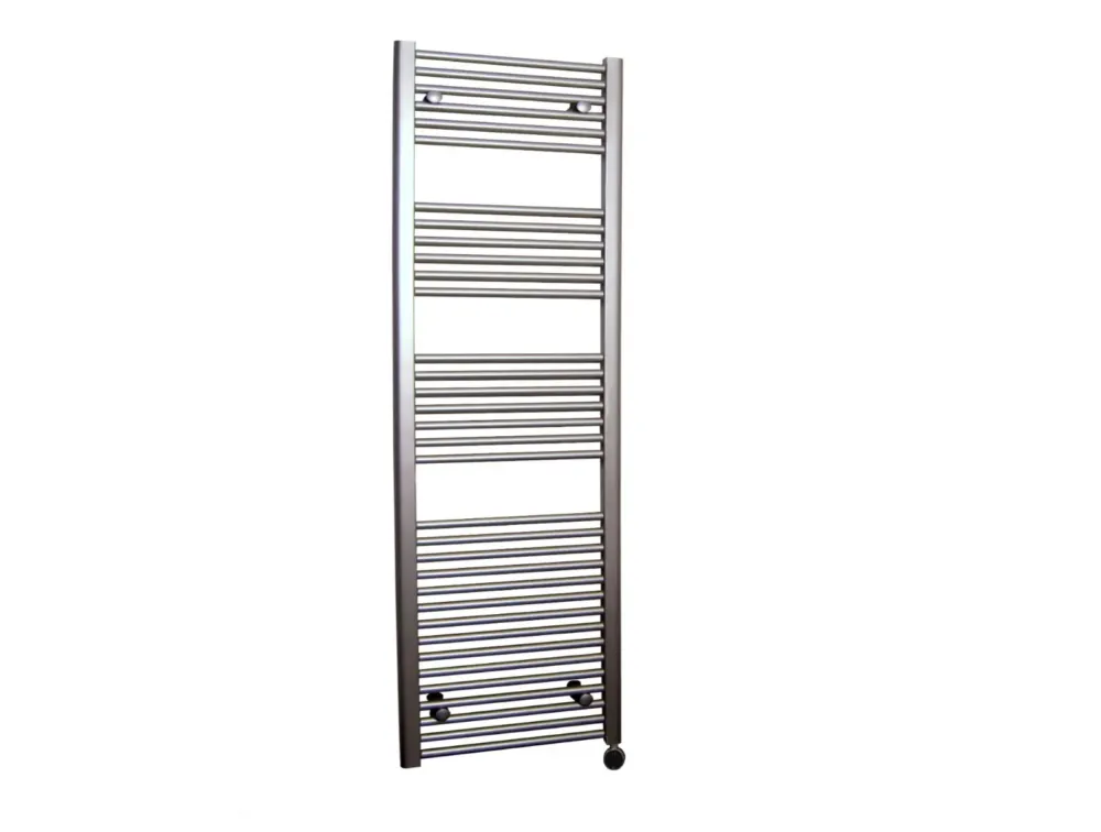 Beperkte Voorraad Sanicare elektrische design radiator 45x112cm inox-look met thermostaat rechts chroom