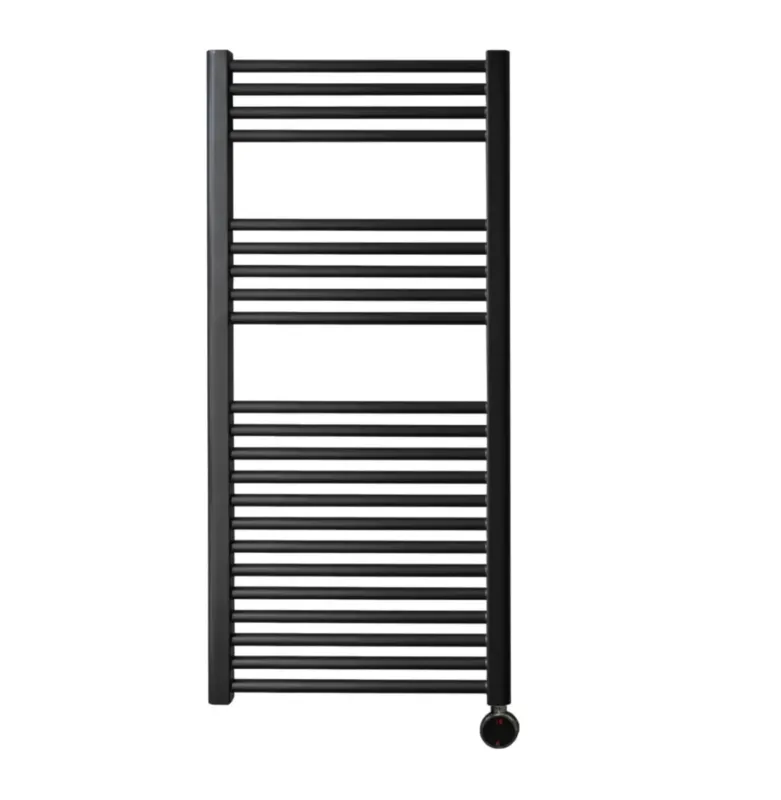 Betrouwbaar Sanicare elektrische design radiator 45x112cm zwart met thermostaat rechts zwart