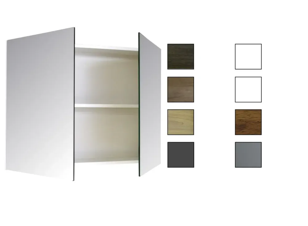 Betrouwbaar Sanicare Spiegelkast Qlassics 80 cm. 2 dubbelzijdige spiegeldeuren Belluno-eiken