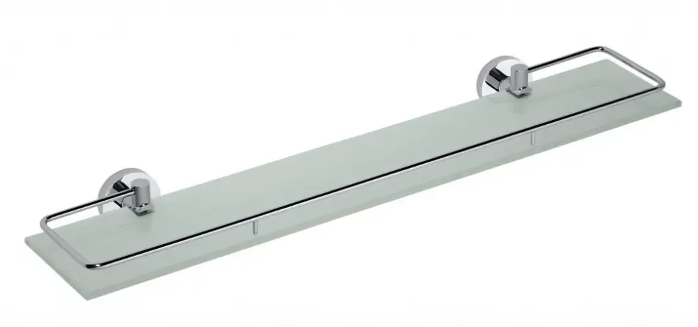Seizoensaanbieding Sapho X-Round glazen planchet 60cm met rail chroom