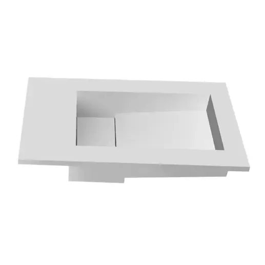 Finale Uitverkoop SSI Design Tolmezzo Solid Surface opbouw fontein 40x22x1.2cm mat wit