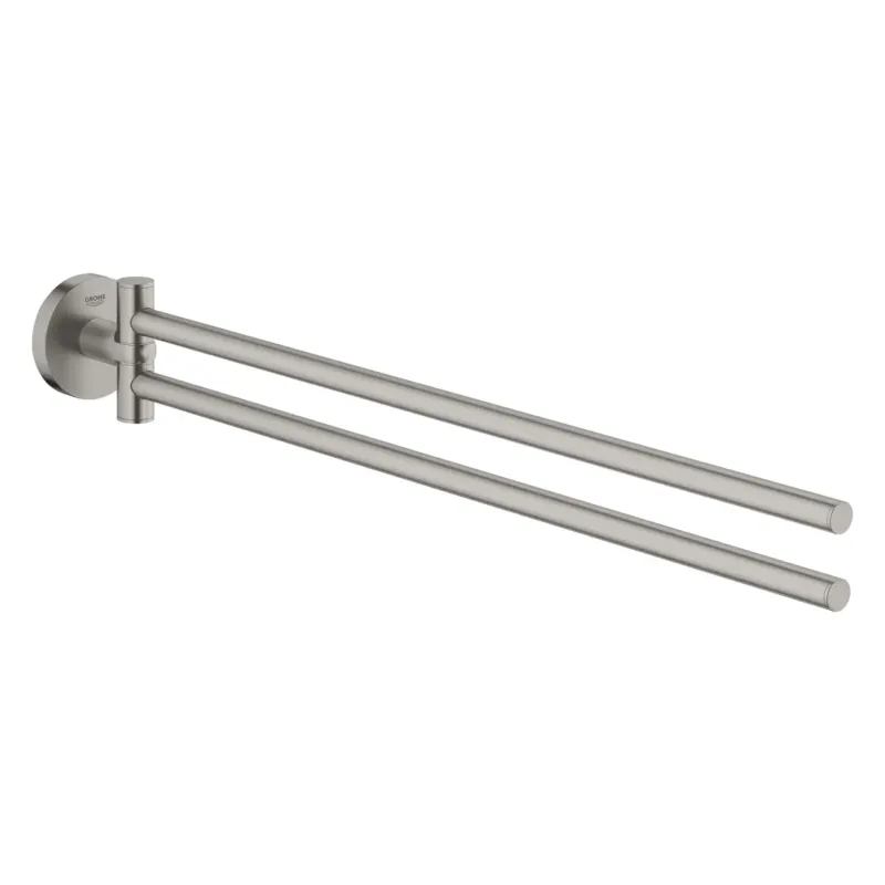 Uitverkoop Grohe Essentials handdoekhouder 2-lids supersteel