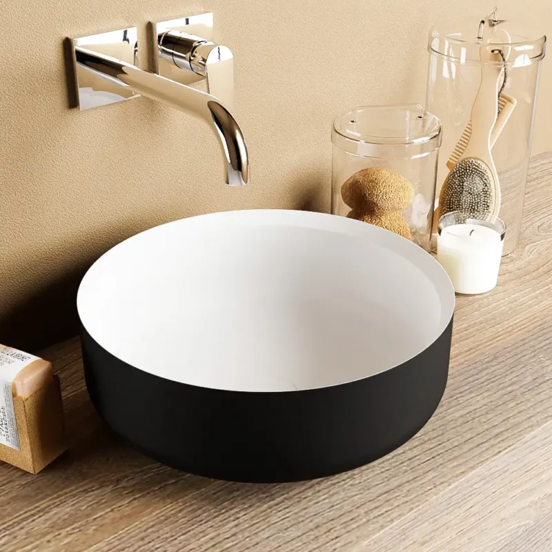 Mondiaz Coss Solid Surface waskom 36cm urban / talc Direct Verzonden