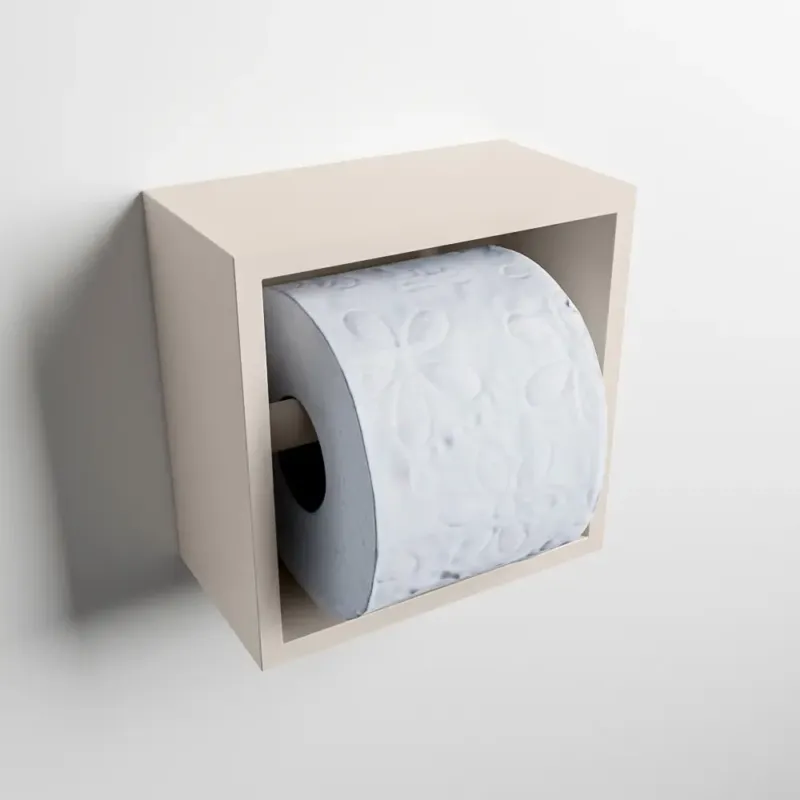 Mondiaz Easy Cube toilet rolhouder 16x8.6cm linen Dagaanbieding