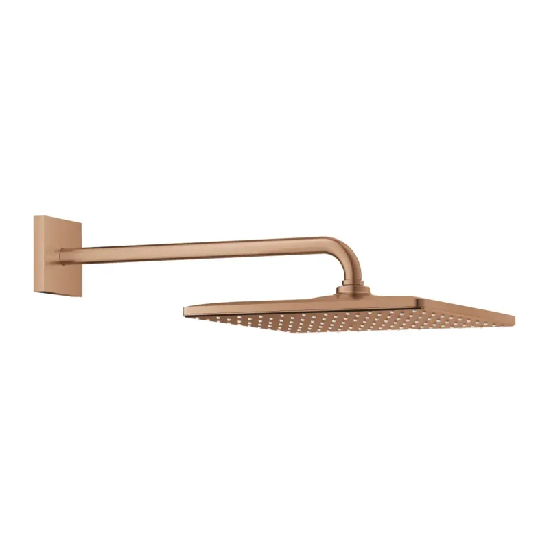 Voordeelprijs Grohe Rainshower hoofddouche vierkant met douchearm wandmontage brushed warm sunset