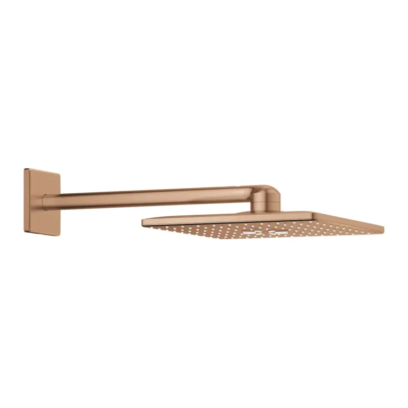 Beste Prijs Grohe Rainshower hoofddouche vierkant met douchearm wandmontage met 2 straalsoorten brushed warm sunset