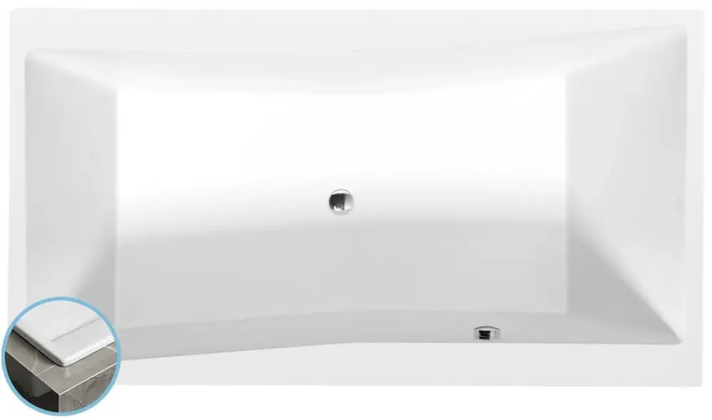 Polysan Quest Slim ligbad 180x100x49cm wit glans Gecertificeerd