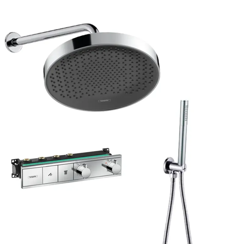 Rechtstreeks Van De Fabrikant Hansgrohe Rainfinity inbouw regendouche met thermostaatkraan RainSelect en Saniclear muurarm chroom